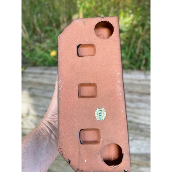 Vintage MCM Redware Tilso Planter Vase Zebra Gold Black - Picture 9 of 15